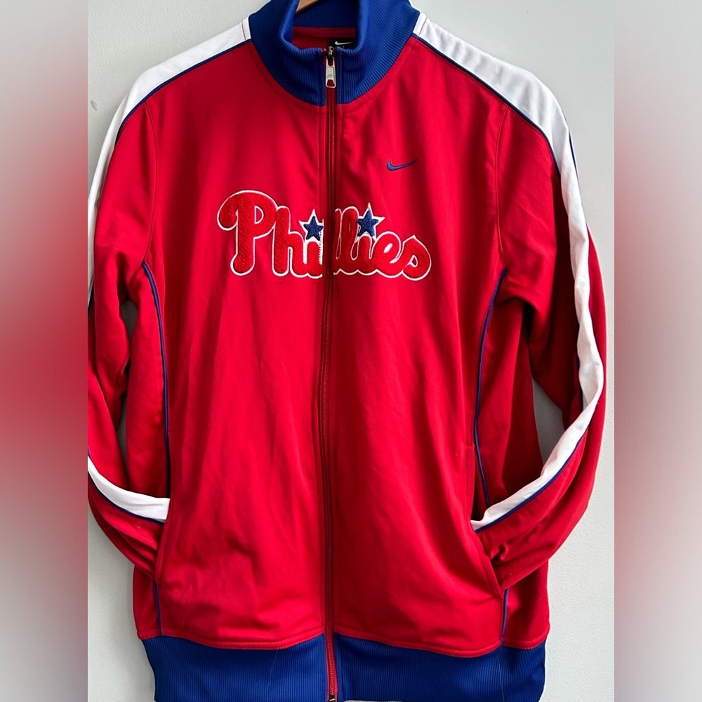NIKE Philadelphia PHILLIES mens size XL full zip varsity jacket